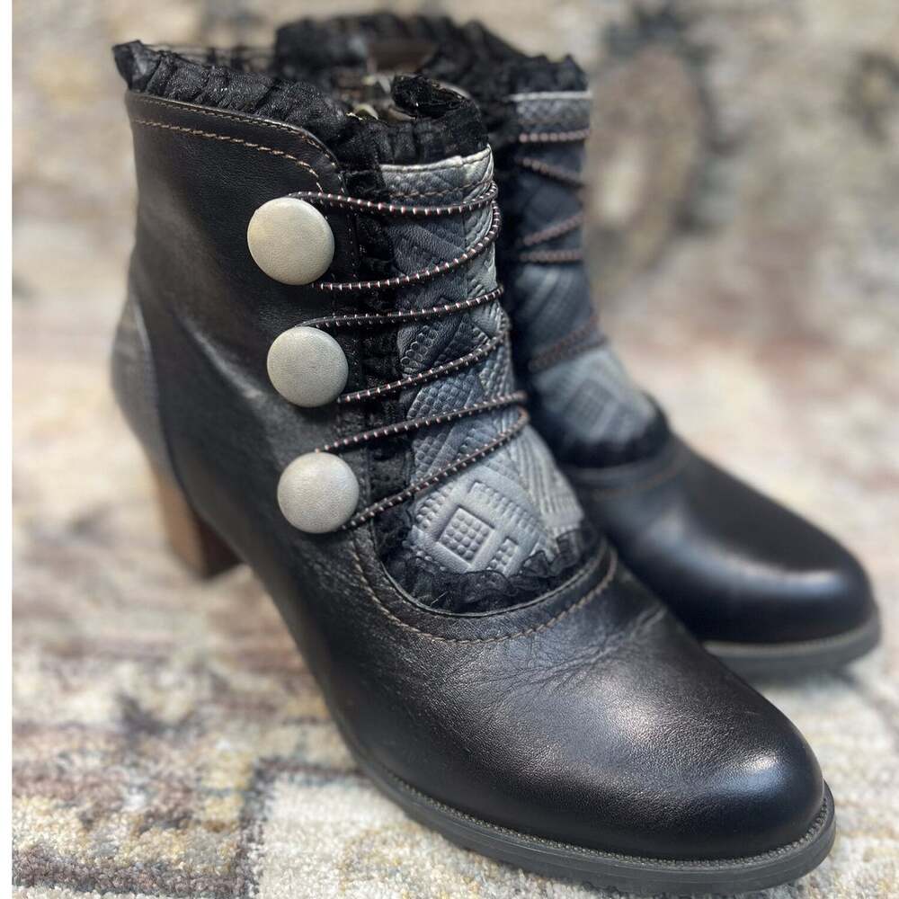 L'Artiste Victorian Button Ankle Boots Lace Whimsigoth 37, 6.5-7